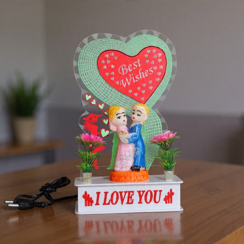 Awesome Craft Love Couple Gift Glass Light For Wedding Gifts Marriage Couple Love Decorate Showpiece 16 CM