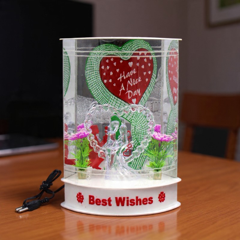AWESOME CRAFT Romantic LED Couple Night Lamp with Best Wishes Base | Decorative Love Showpiece Light for Bedroom | Perfect Gift for Valentine, Anniversary, Birthday & Wedding