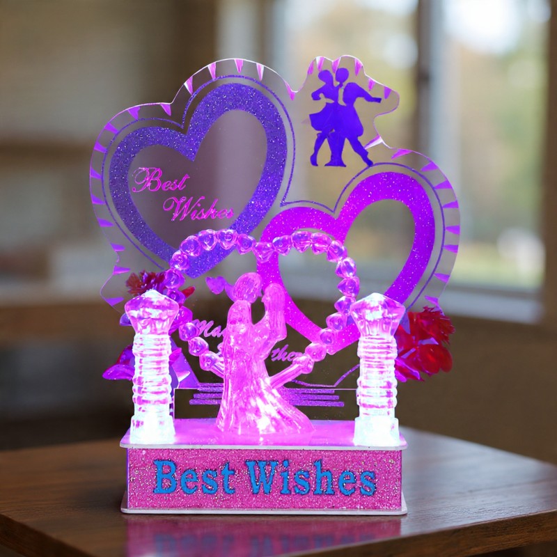 Awesome Craft Crystal Showpiece with LED Lights, Valentines Gift Romantic Couple Statue Showpiece with Crystal Figurine, Gift for Girlfriend, Boyfriend, Husband, Home Décor,